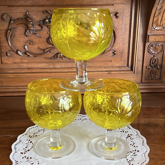 SECLA 3 Sigma Taste Setter Cabbage Wine /Water /Goblet Glasses - Picture 8 of 13